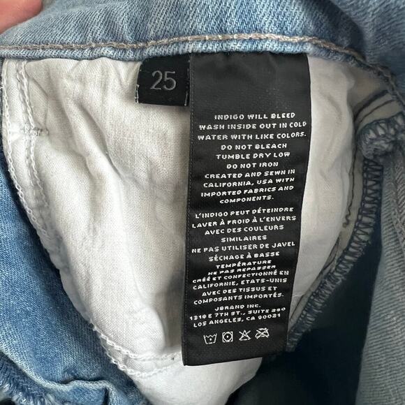 J Brand Adele Jeans Women's 25 Mid Rise Straight Leg Cropped Linen Light Wash - Picture 8 of 8